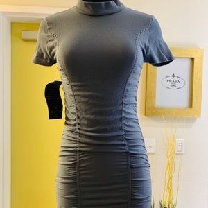 Mock neck knit bodycon dress